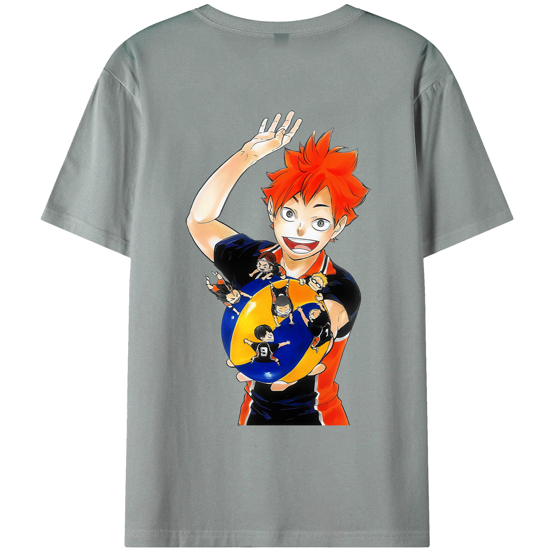 （画像用） ハイキュー!! Haikyu!! 綿100％ メンズ半袖Tシャツ（バックプリント） 通気性